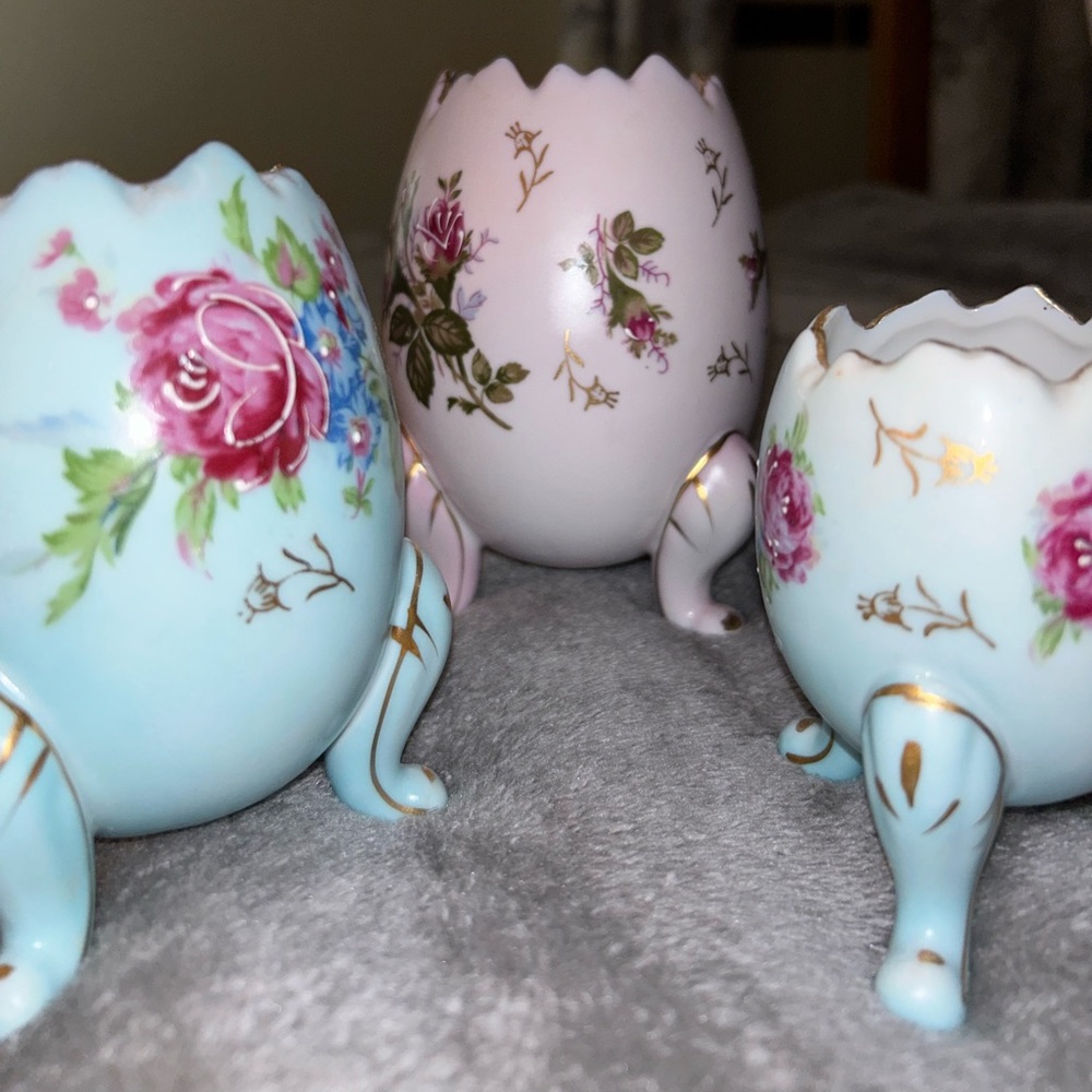 Three Vintage Napco eggs